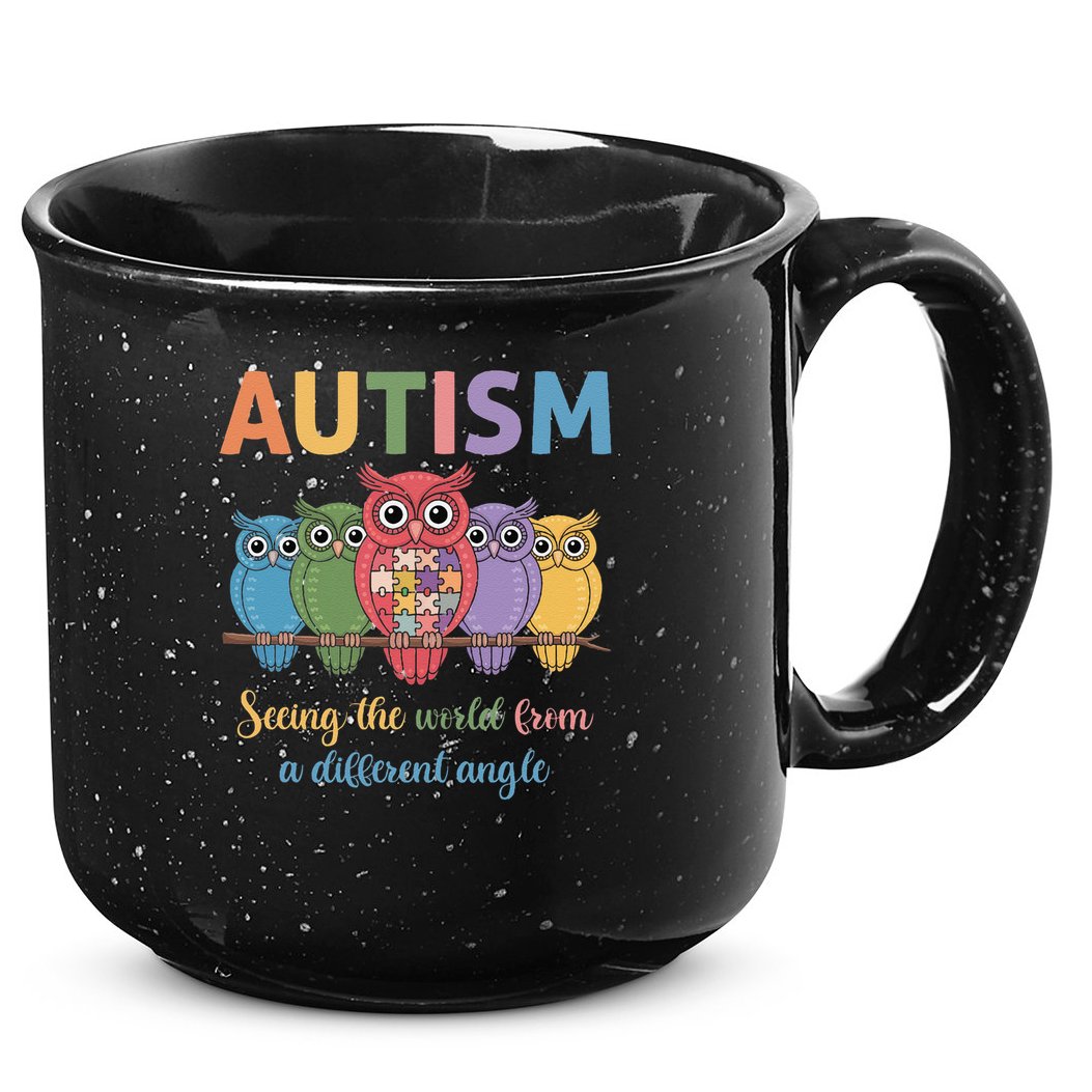 Owl Autism Seeing World Different Angle Awareness  Mom 15oz Campfire Ceramic Mug