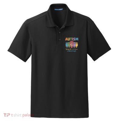 Owl Autism Seeing World Different Angle Awareness  Mom Dry Zone Grid Polo