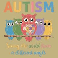 Owl Autism Seeing World Different Angle Awareness  Mom Cooling Performance Crew T-Shirt