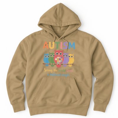 Owl Autism Seeing World Different Angle Awareness  Mom Hoodie