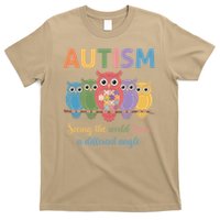 Owl Autism Seeing World Different Angle Awareness  Mom T-Shirt