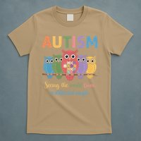 Owl Autism Seeing World Different Angle Awareness  Mom T-Shirt