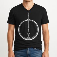 OUROBOROS Alchemy Symbol Occult Sacred Geometry V-Neck T-Shirt