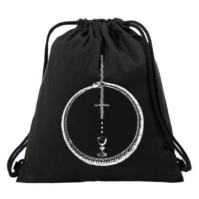 OUROBOROS Alchemy Symbol Occult Sacred Geometry Drawstring Bag