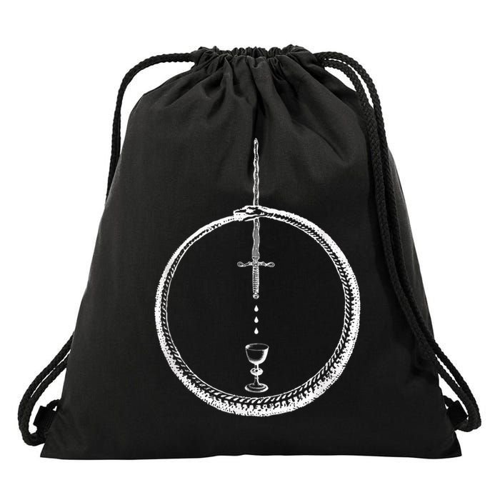 OUROBOROS Alchemy Symbol Occult Sacred Geometry Drawstring Bag