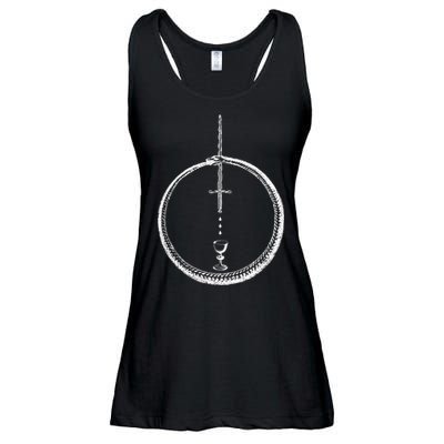 OUROBOROS Alchemy Symbol Occult Sacred Geometry Ladies Essential Flowy Tank