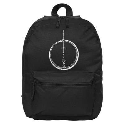 OUROBOROS Alchemy Symbol Occult Sacred Geometry 16 in Basic Backpack