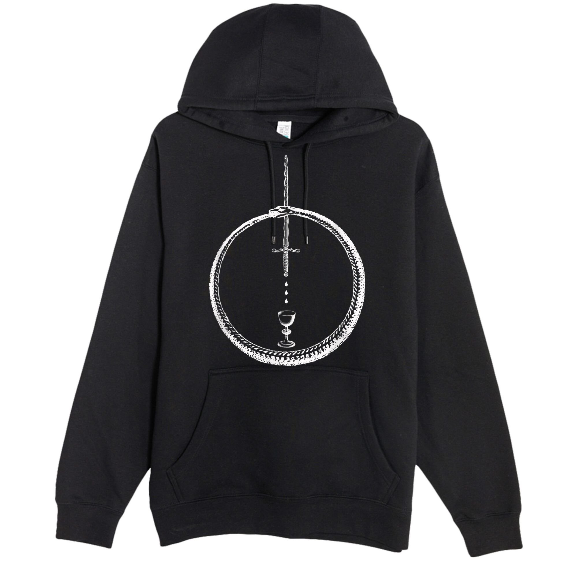 OUROBOROS Alchemy Symbol Occult Sacred Geometry Premium Pullover Hoodie