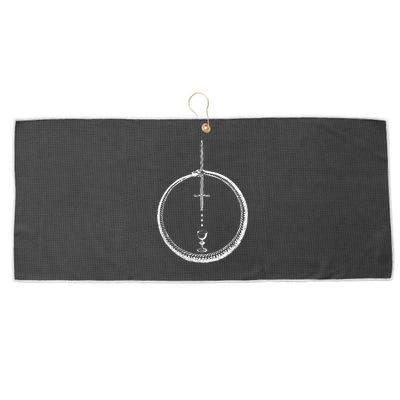 OUROBOROS Alchemy Symbol Occult Sacred Geometry Large Microfiber Waffle Golf Towel