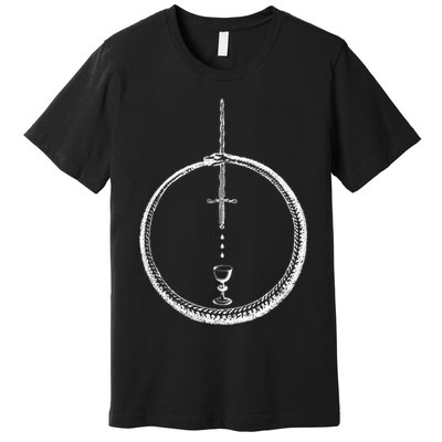 OUROBOROS Alchemy Symbol Occult Sacred Geometry Premium T-Shirt