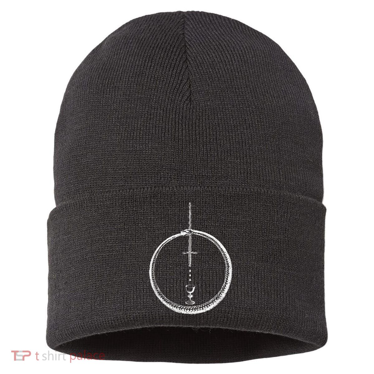 OUROBOROS Alchemy Symbol Occult Sacred Geometry Sustainable Knit Beanie