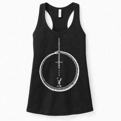 OUROBOROS Alchemy Symbol Occult Sacred Geometry Womens Tank Top