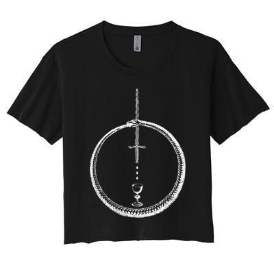 OUROBOROS Alchemy Symbol Occult Sacred Geometry Crop Top