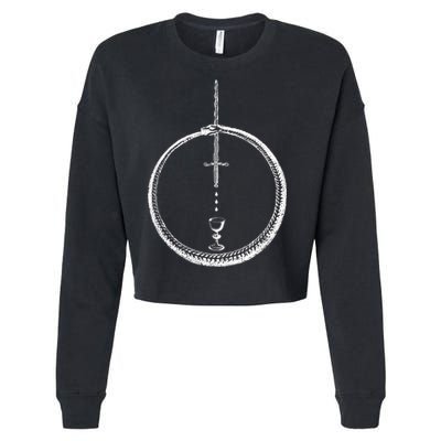 OUROBOROS Alchemy Symbol Occult Sacred Geometry Cropped Pullover Crew