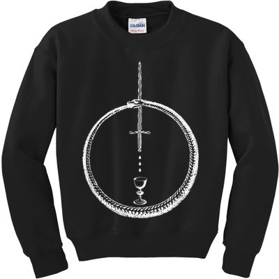 OUROBOROS Alchemy Symbol Occult Sacred Geometry Kids Sweatshirt