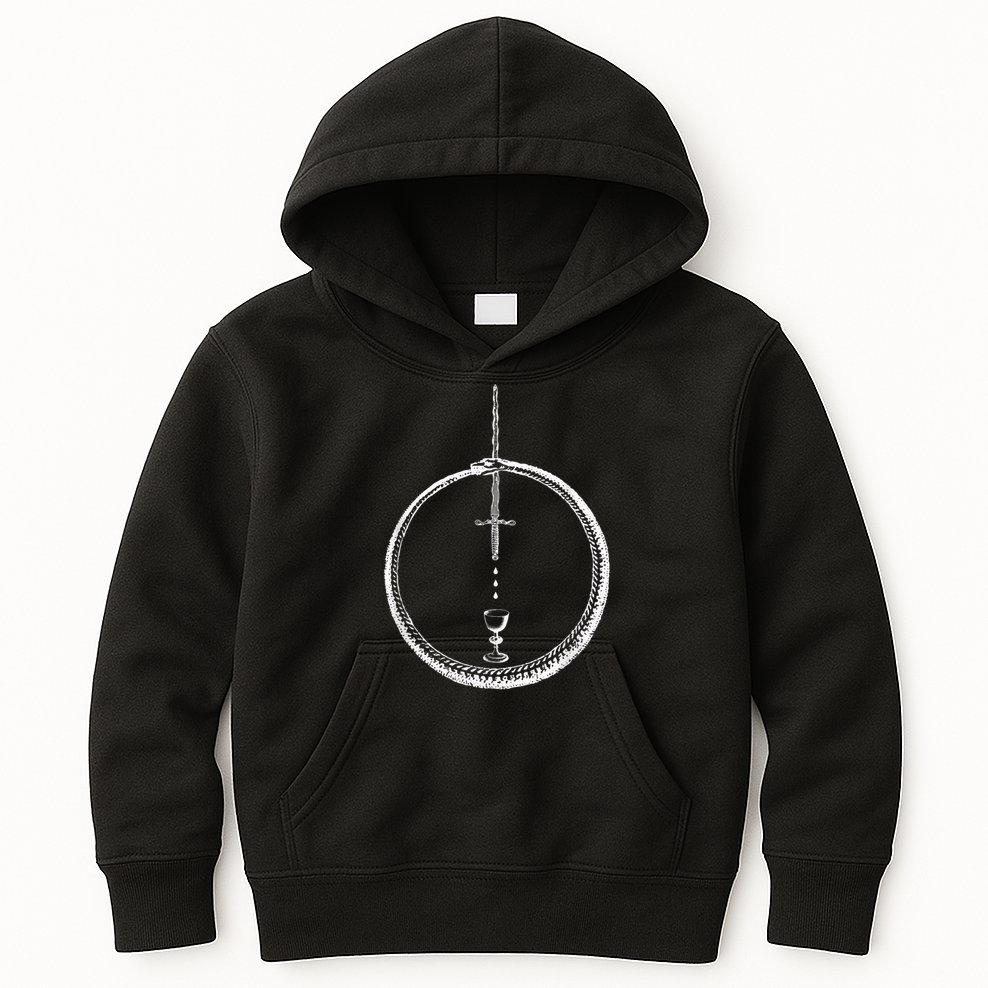 OUROBOROS Alchemy Symbol Occult Sacred Geometry Kids Hoodie