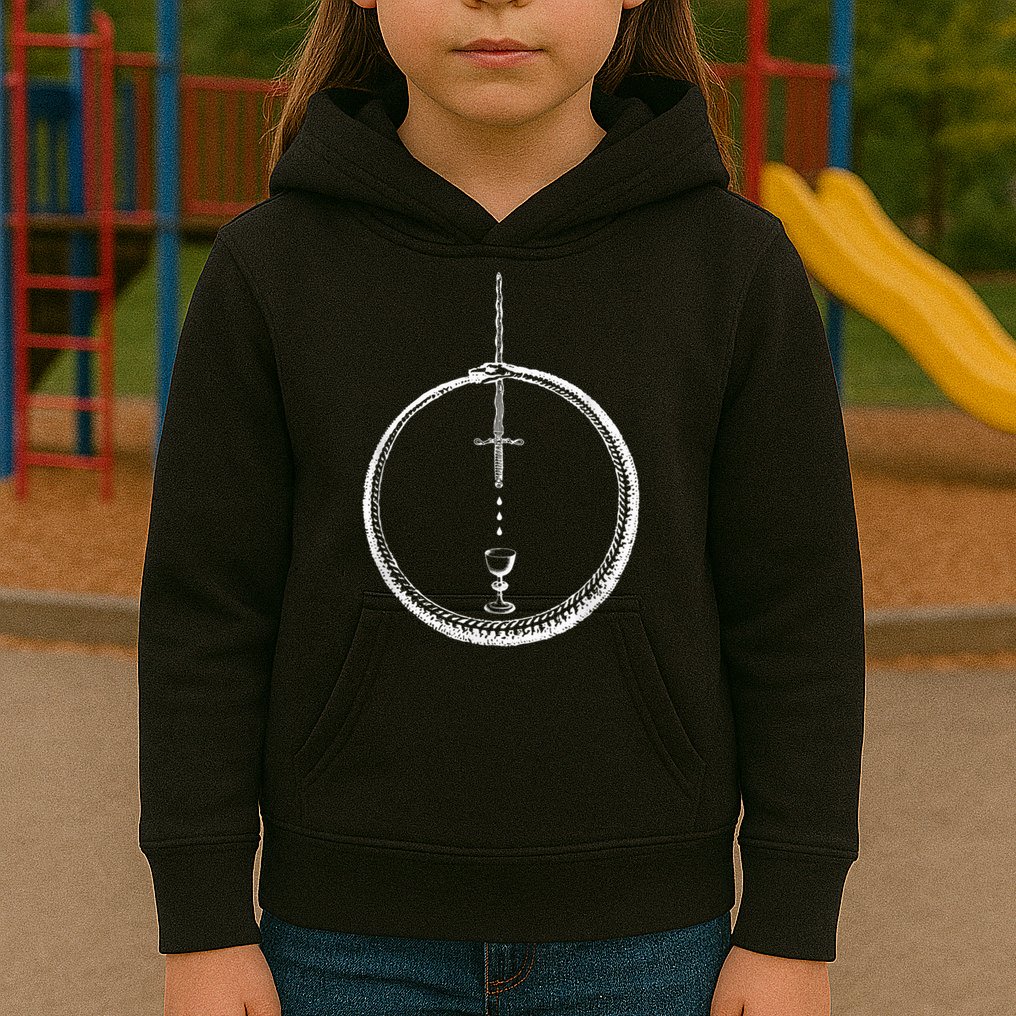 OUROBOROS Alchemy Symbol Occult Sacred Geometry Kids Hoodie