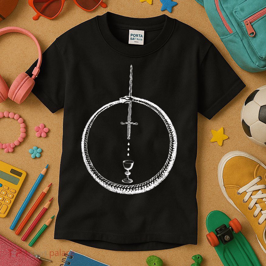 OUROBOROS Alchemy Symbol Occult Sacred Geometry Kids T-Shirt