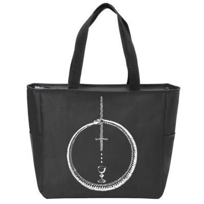 OUROBOROS Alchemy Symbol Occult Sacred Geometry Zip Tote Bag