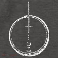 OUROBOROS Alchemy Symbol Occult Sacred Geometry Vector Backpack