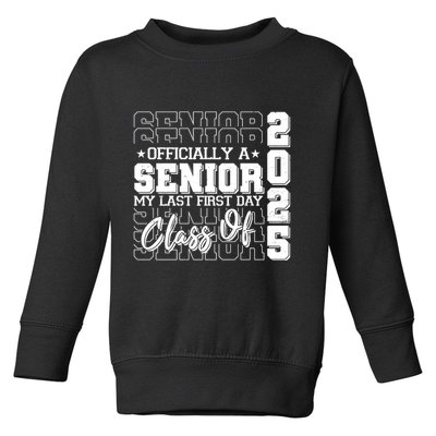 Officially A Senior My Last First Day Class Of 2025 Toddler Sweatshirt