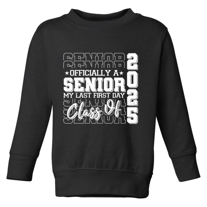 Officially A Senior My Last First Day Class Of 2025 Toddler Sweatshirt