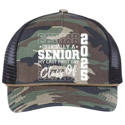 Officially A Senior My Last First Day Class Of 2025 Retro Rope Trucker Hat Cap