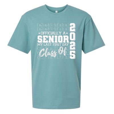 Officially A Senior My Last First Day Class Of 2025 Sueded Cloud Jersey T-Shirt