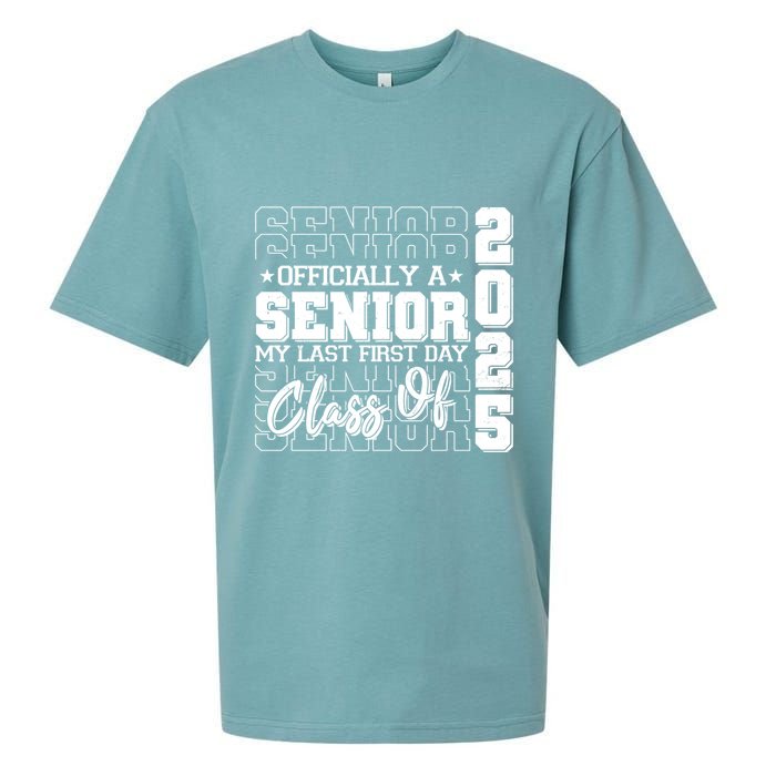 Officially A Senior My Last First Day Class Of 2025 Sueded Cloud Jersey T-Shirt