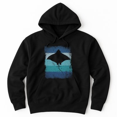 Ocean Animal Scuba Diving Stingray Retro Manta Ray Hoodie