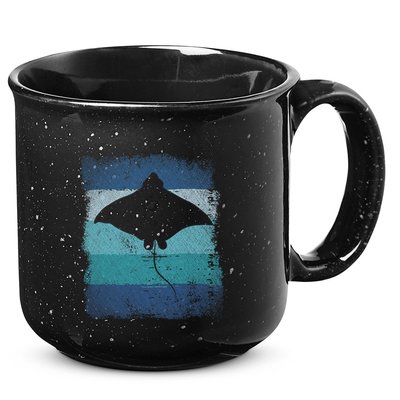 Ocean Animal Scuba Diving Stingray Retro Manta Ray 15oz Campfire Ceramic Mug