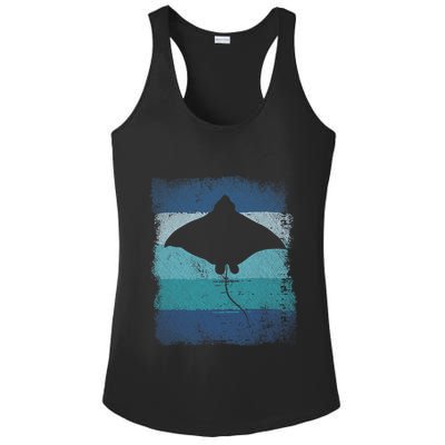 Ocean Animal Scuba Diving Stingray Retro Manta Ray Ladies PosiCharge Competitor Racerback Tank