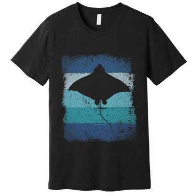 Ocean Animal Scuba Diving Stingray Retro Manta Ray Premium T-Shirt