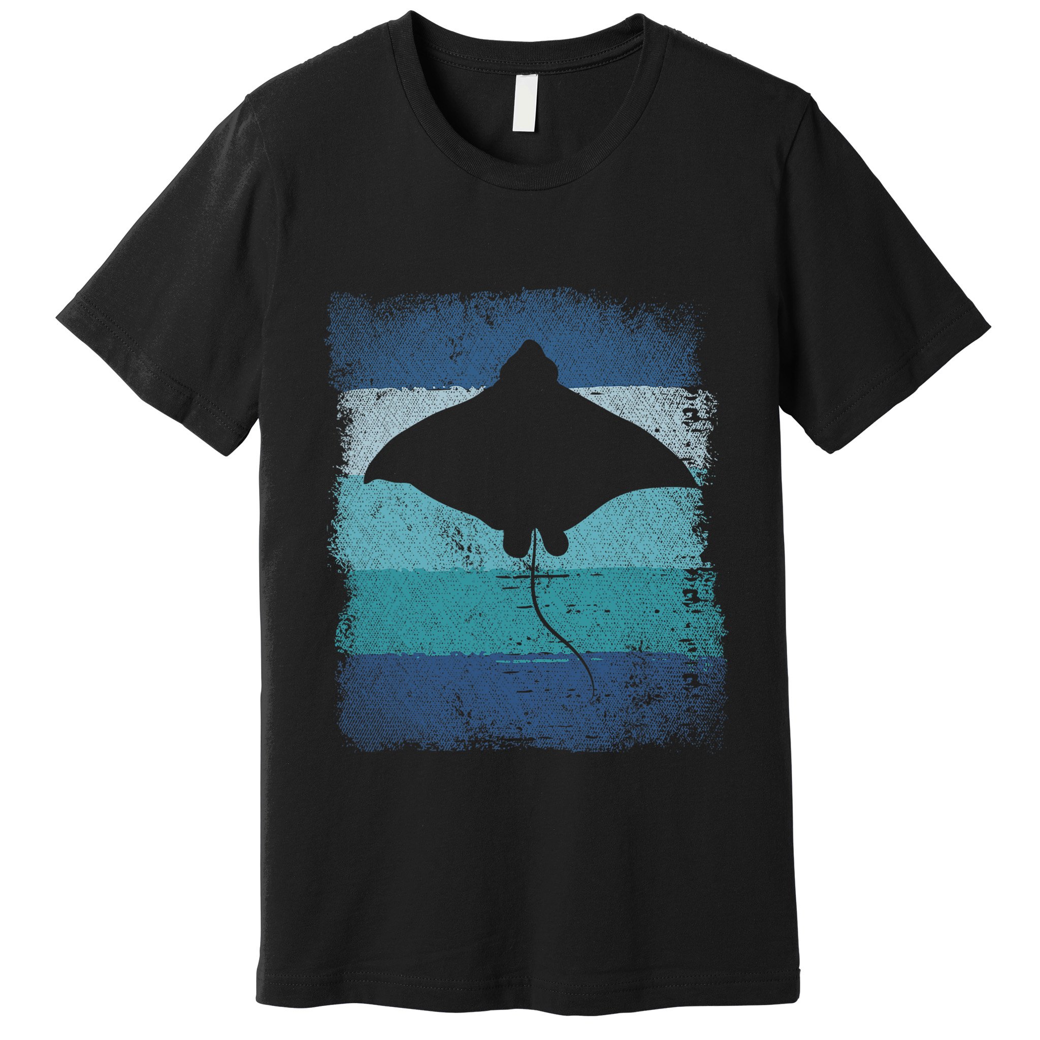 Ocean Animal Scuba Diving Stingray Retro Manta Ray Premium T-Shirt