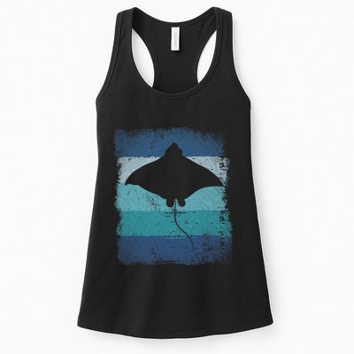 Ocean Animal Scuba Diving Stingray Retro Manta Ray Womens Tank Top
