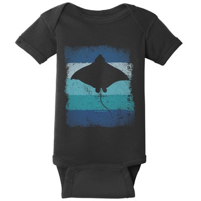 Ocean Animal Scuba Diving Stingray Retro Manta Ray Baby Bodysuit
