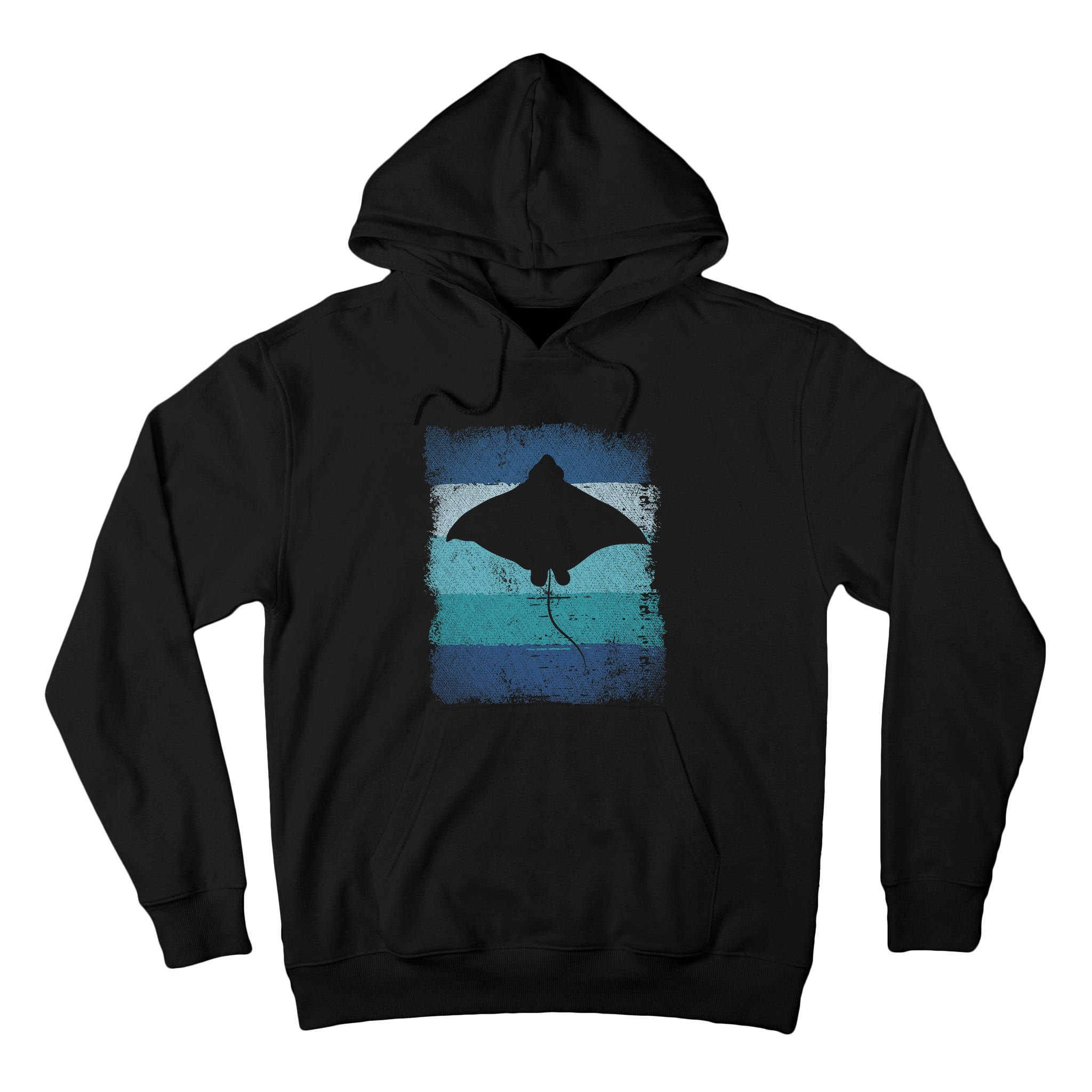 Ocean Animal Scuba Diving Stingray Retro Manta Ray Tall Hoodie