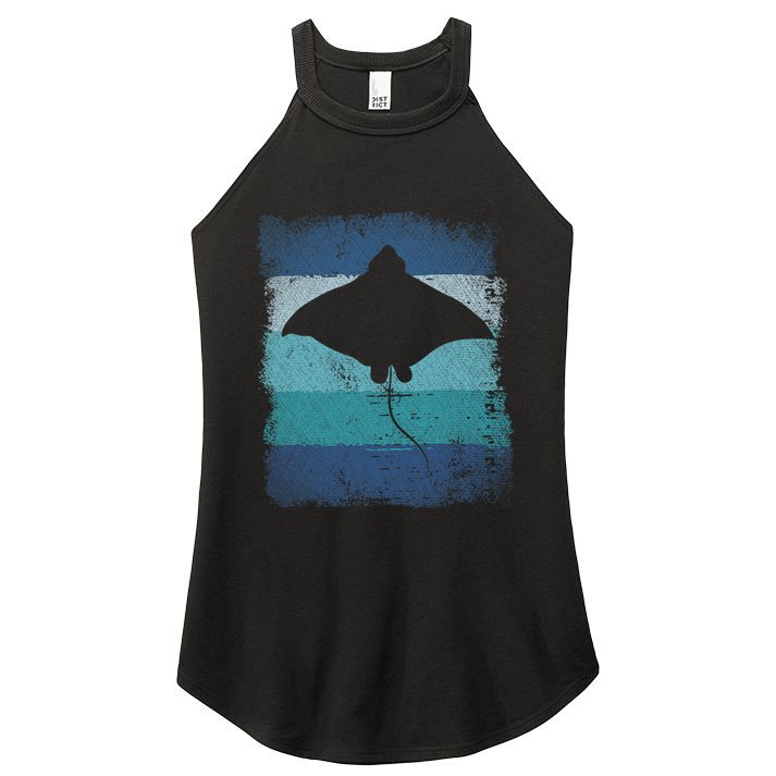 Ocean Animal Scuba Diving Stingray Retro Manta Ray Women's Perfect Tri Rocker Tank