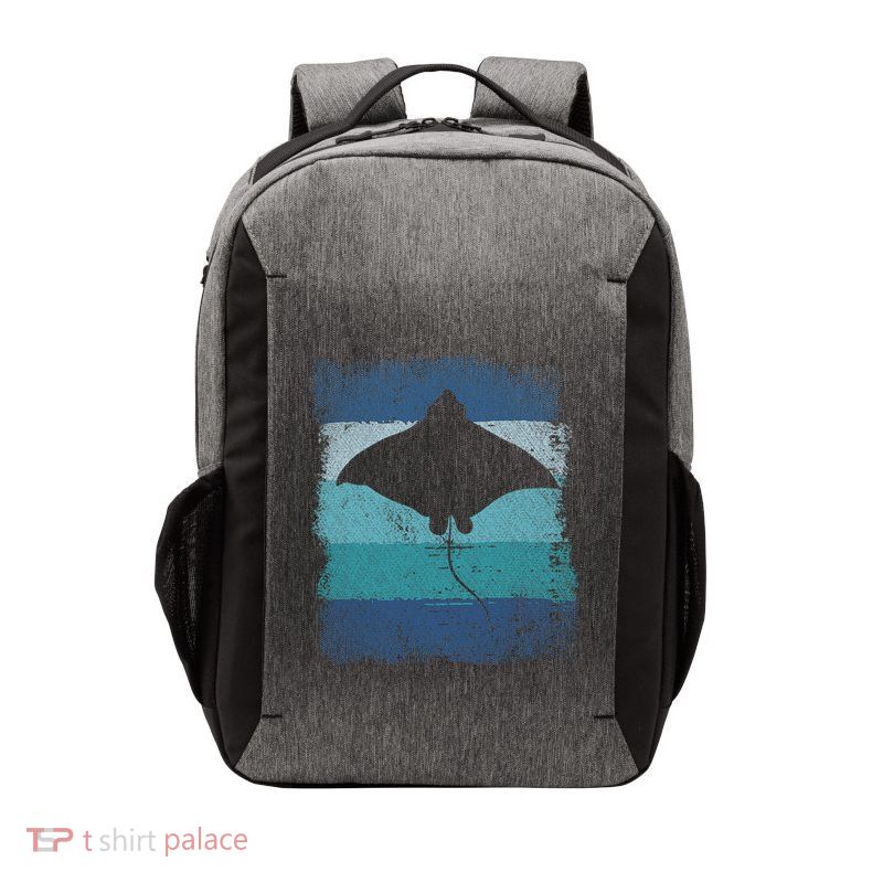 Ocean Animal Scuba Diving Stingray Retro Manta Ray Vector Backpack