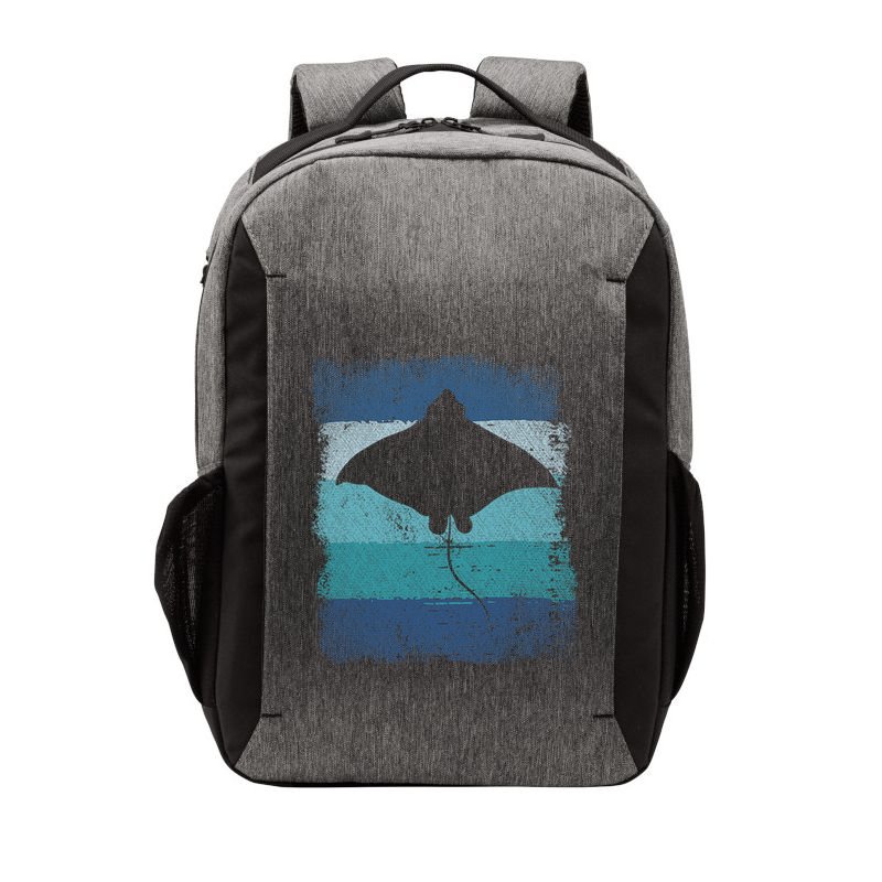 Ocean Animal Scuba Diving Stingray Retro Manta Ray Vector Backpack