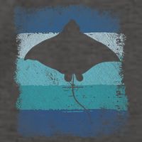 Ocean Animal Scuba Diving Stingray Retro Manta Ray Vector Backpack