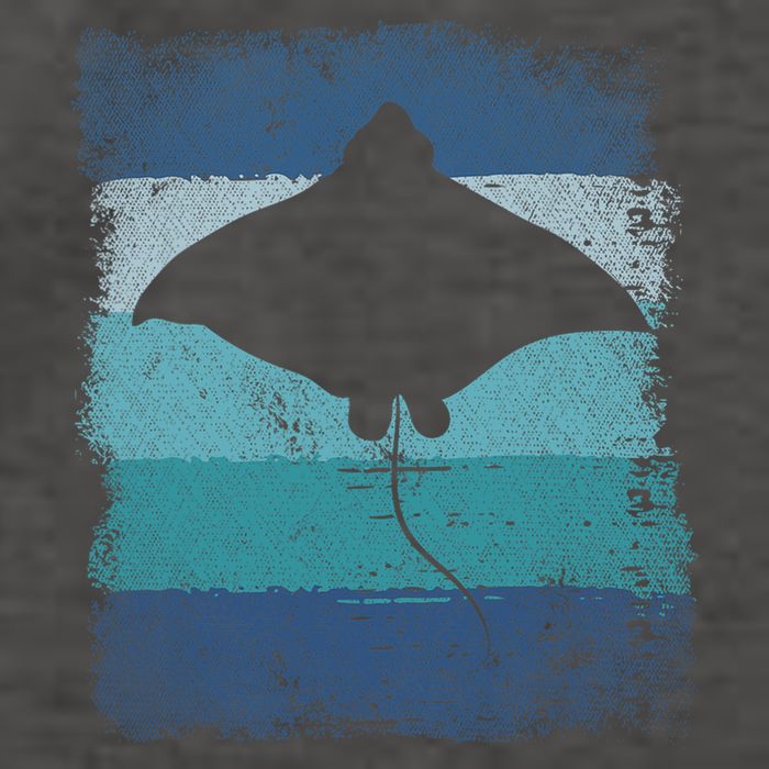 Ocean Animal Scuba Diving Stingray Retro Manta Ray Vector Backpack