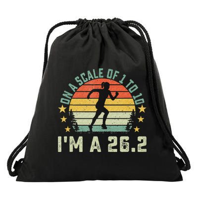 On A Scale Of 1 To 10 Im A 26.2 Marathons Finisher Running Drawstring Bag