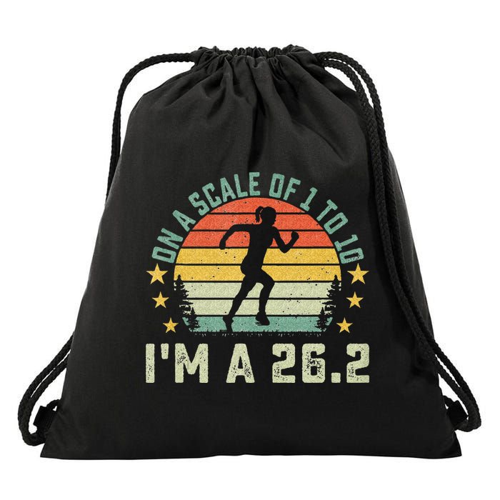 On A Scale Of 1 To 10 Im A 26.2 Marathons Finisher Running Drawstring Bag