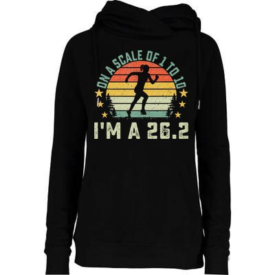 On A Scale Of 1 To 10 Im A 26.2 Marathons Finisher Running Womens Funnel Neck Pullover Hood