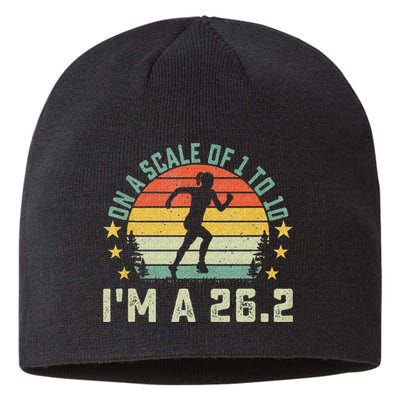 On A Scale Of 1 To 10 Im A 26.2 Marathons Finisher Running Sustainable Beanie