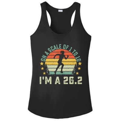 On A Scale Of 1 To 10 Im A 26.2 Marathons Finisher Running Ladies PosiCharge Competitor Racerback Tank