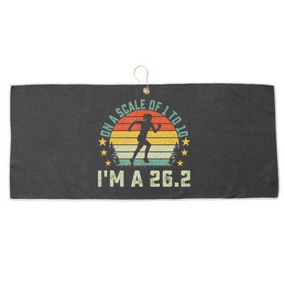 On A Scale Of 1 To 10 Im A 26.2 Marathons Finisher Running Large Microfiber Waffle Golf Towel