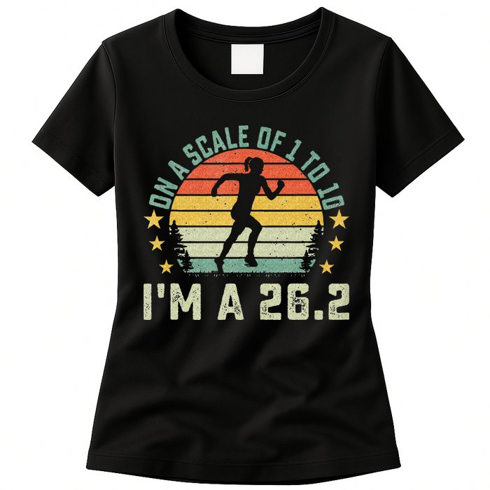 On A Scale Of 1 To 10 Im A 26.2 Marathons Finisher Running Womens T-Shirt