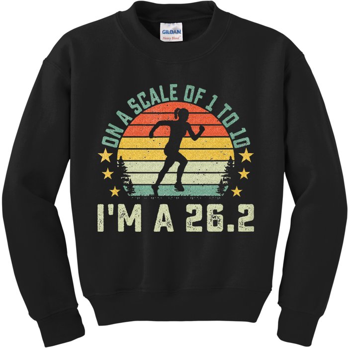 On A Scale Of 1 To 10 Im A 26.2 Marathons Finisher Running Kids Sweatshirt